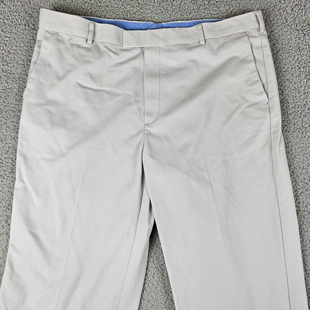 Charles Tyrwhitt Pants Mens 39x32 Gray Classic Fit Flat Front Chino Non Iron